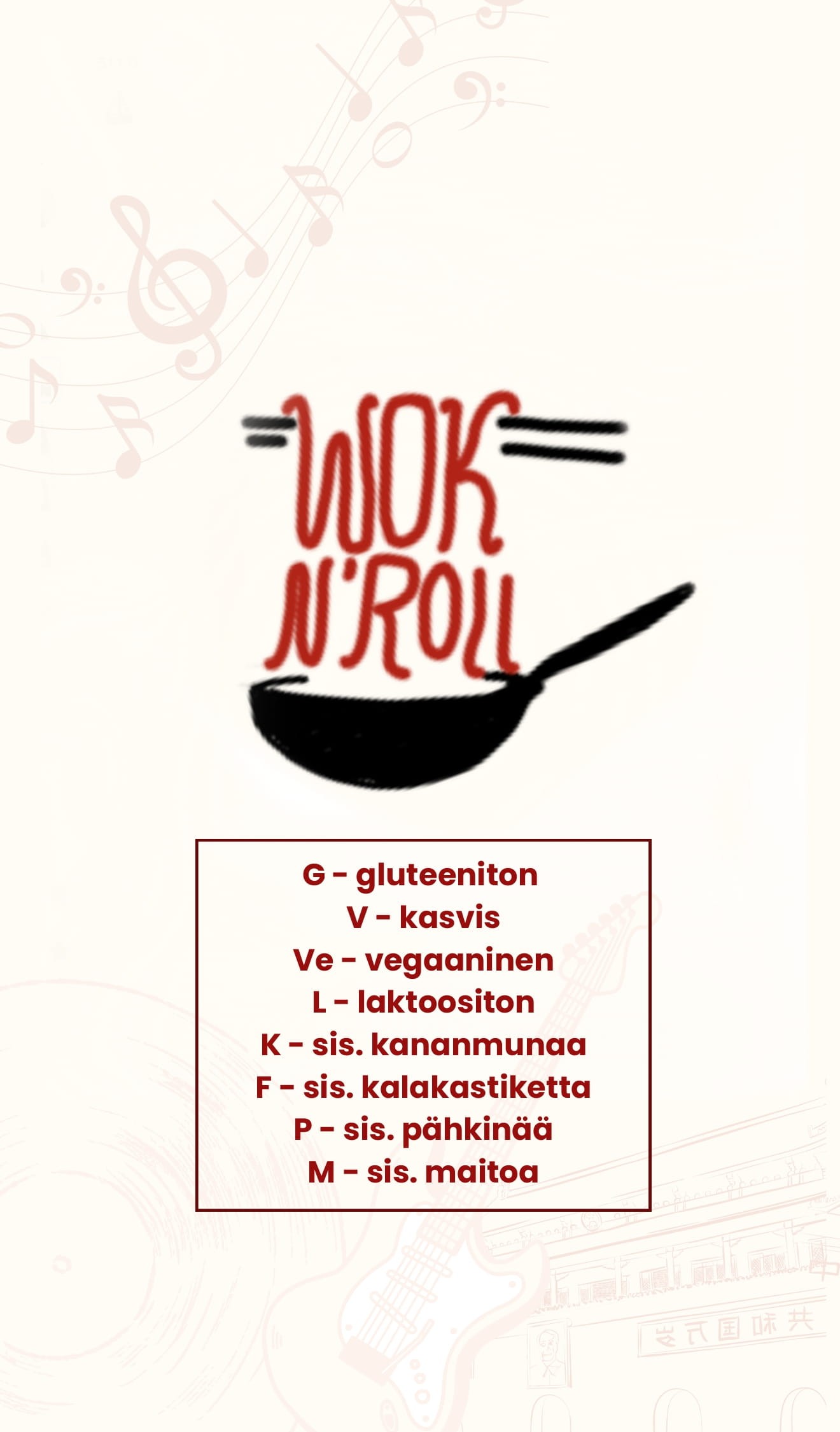 Wok N' Roll Finnish Menu 1