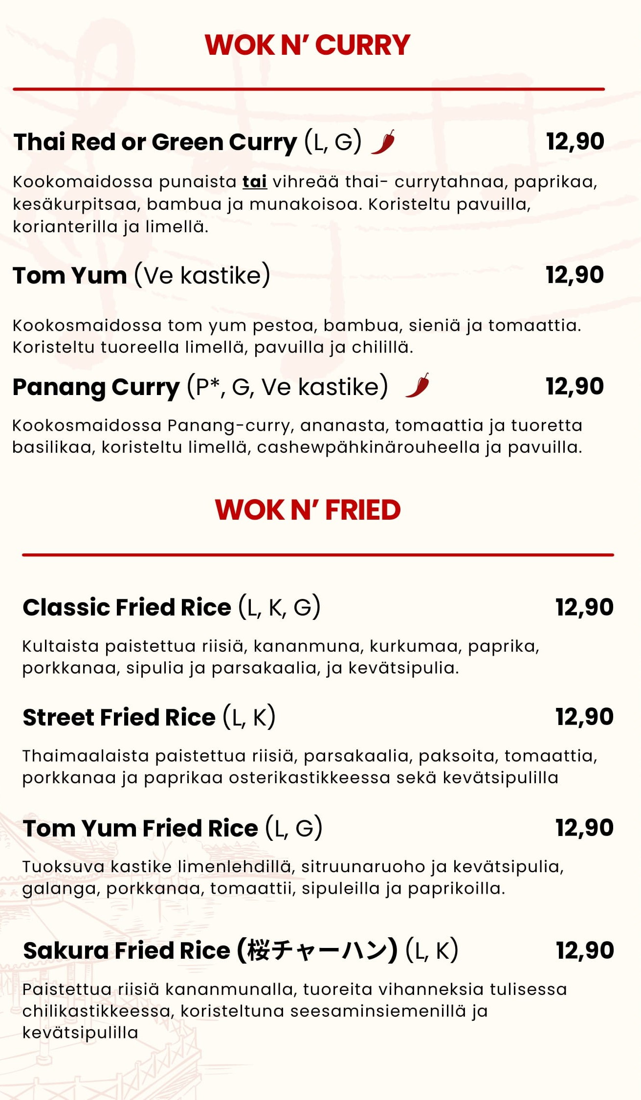 Wok N' Roll Finnish Menu 5