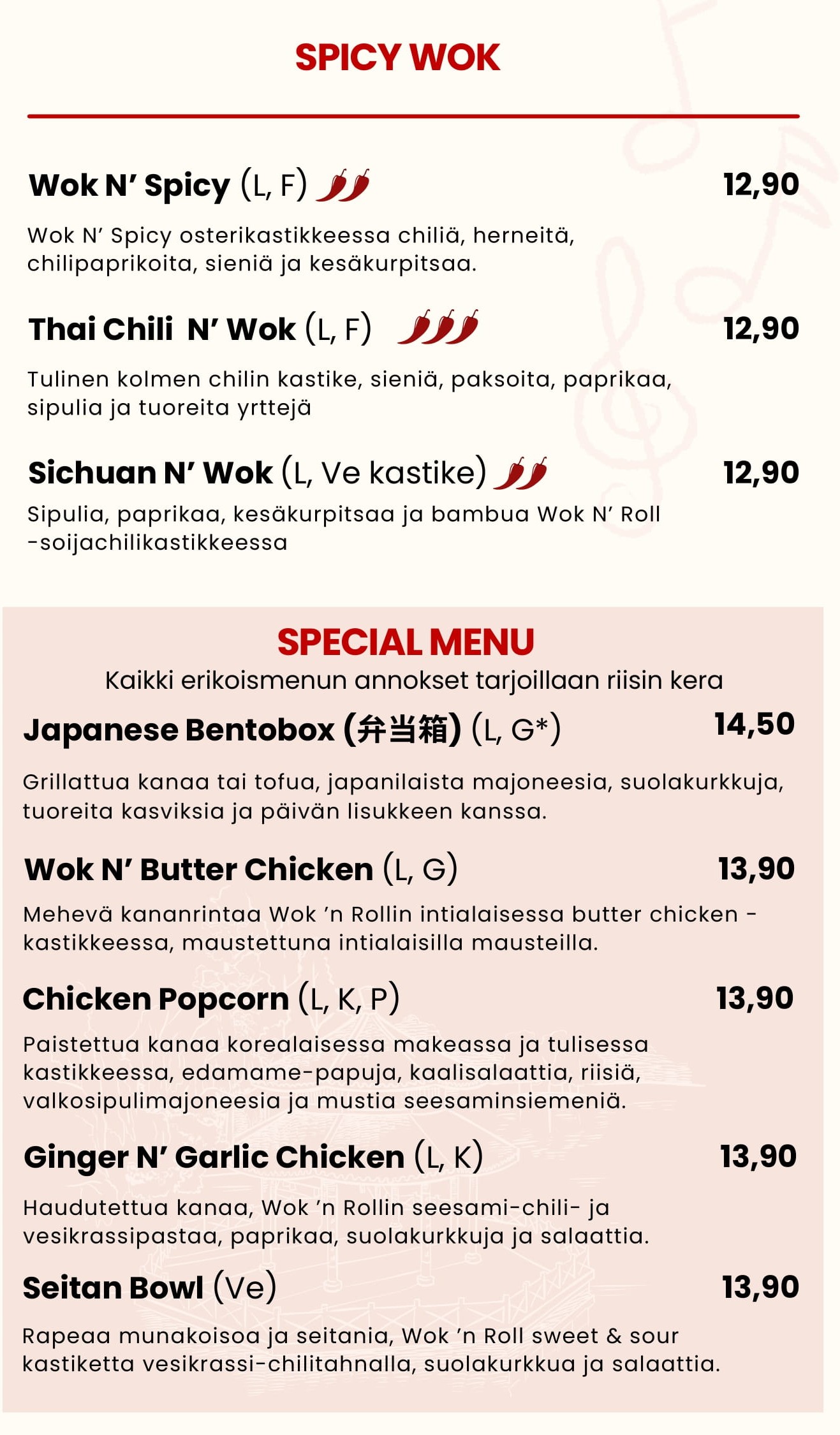 Wok N' Roll Finnish Menu 6